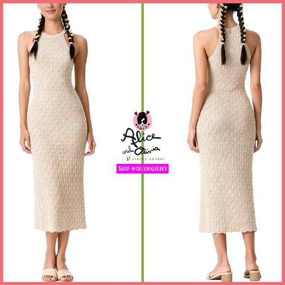 Alice + Olivia Dresses & Skirts - Alice + Olivia Lulu Wool Blend Halter Knitted Midi Dress